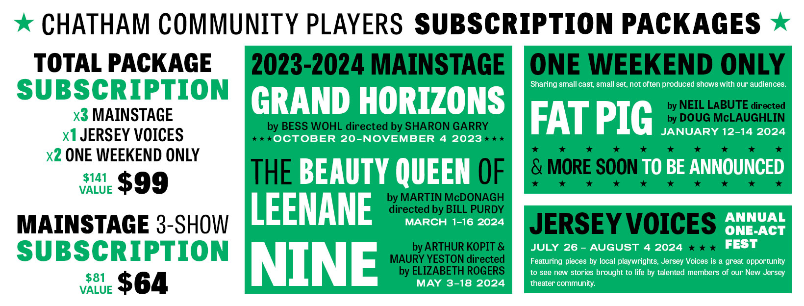 Chatham Players Subscriptions 2023-24