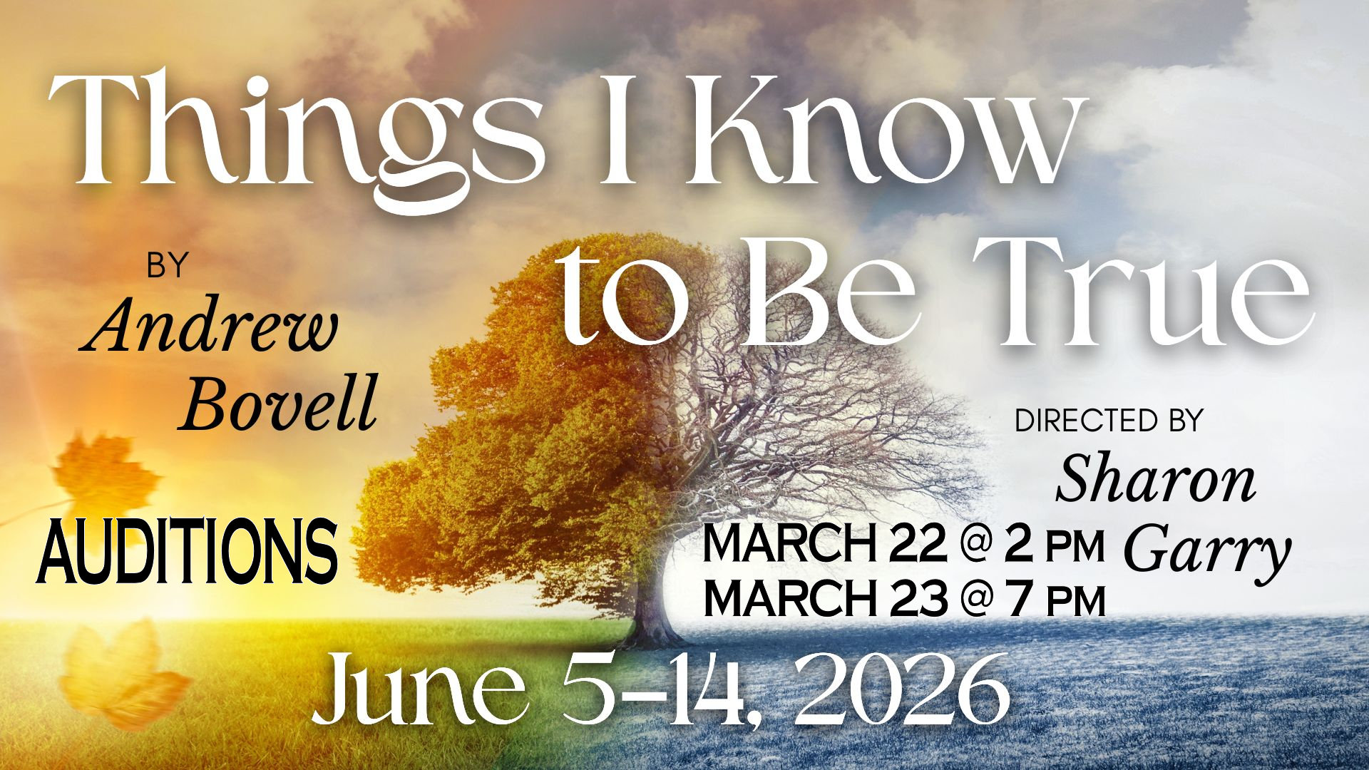 Chatham Players to Hold Auditions for “Things I Know To Be True” By Andrew Bovell