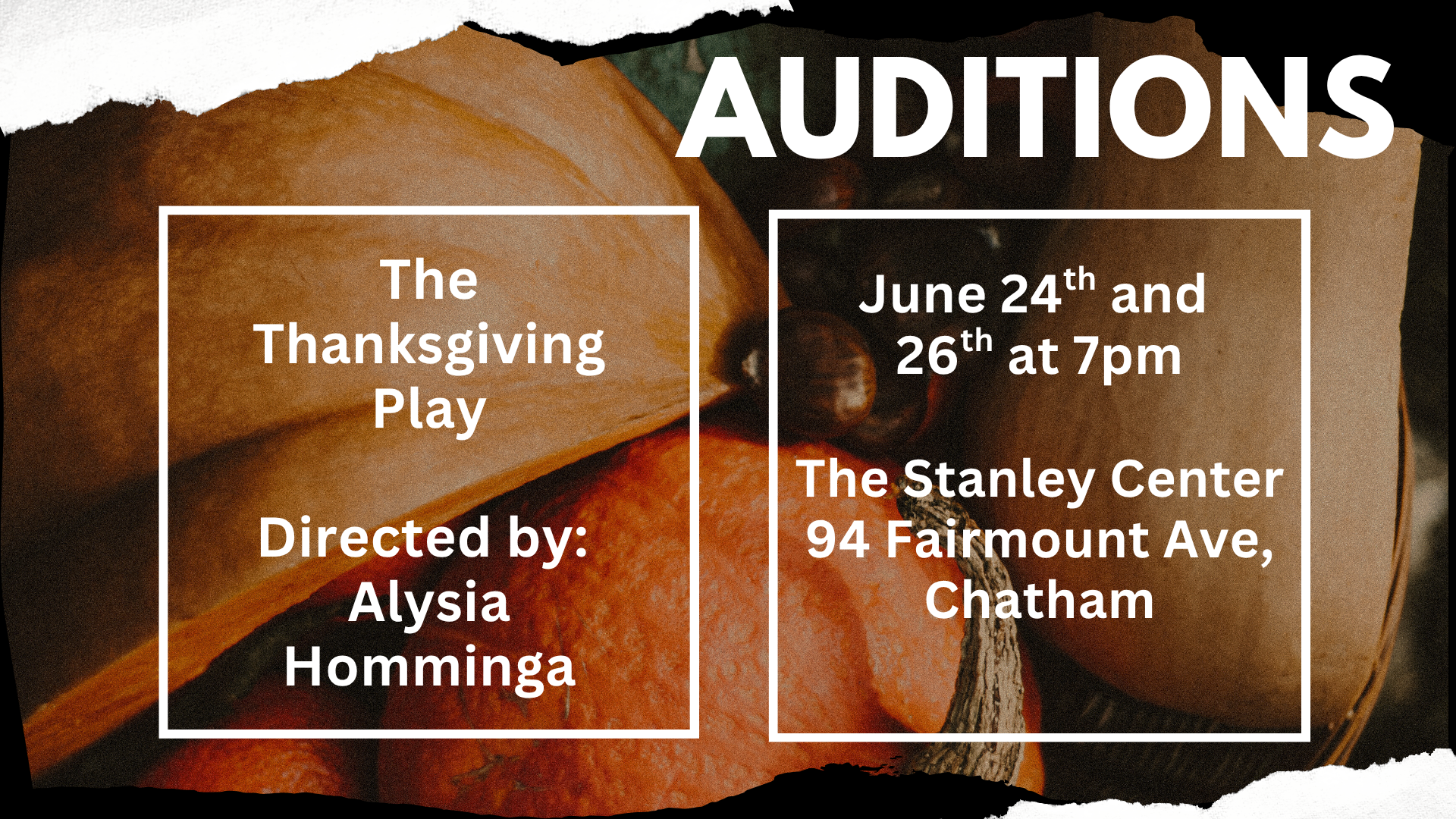 The Thanksgiving Play Auditions at the Chatham Playhouse