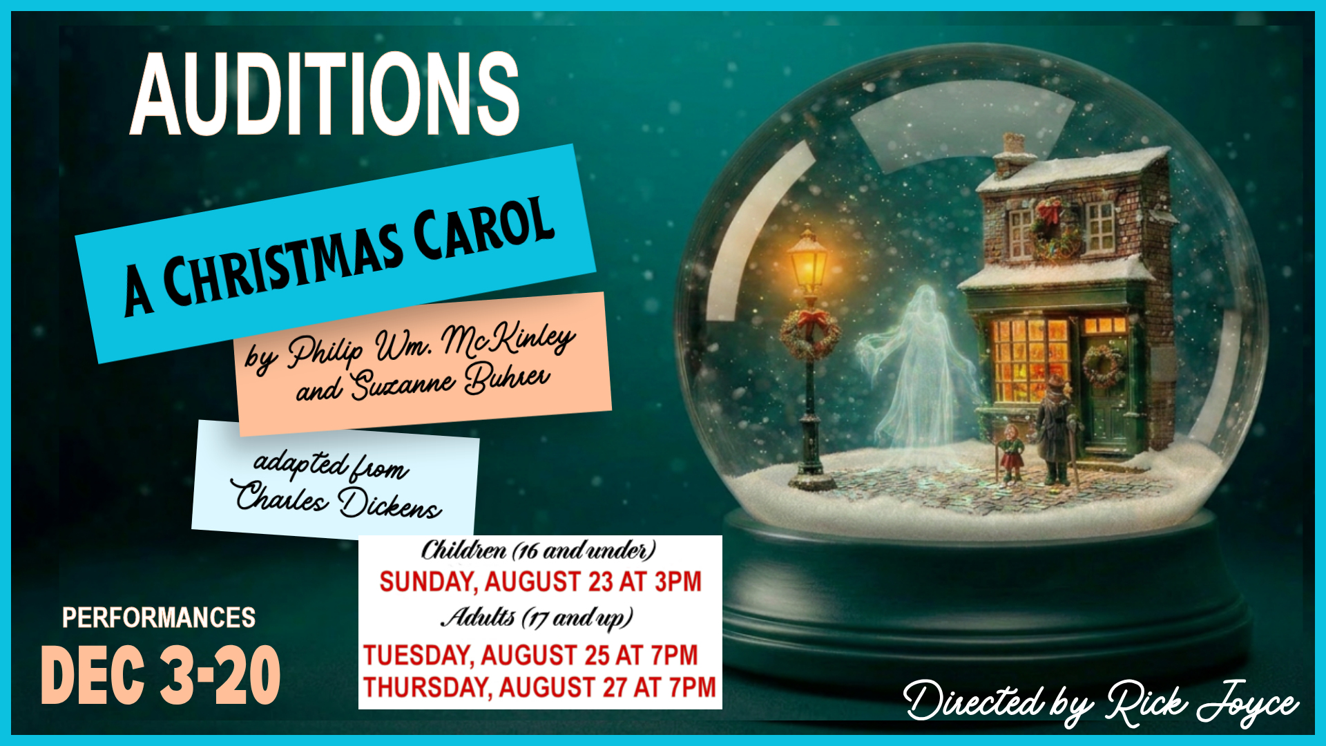 Auditions for the Musical, "A Christmas Carol"