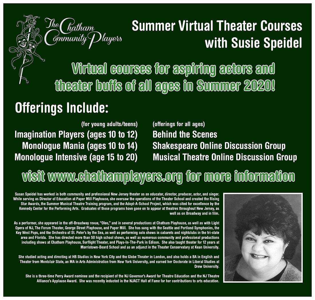 Virtual Summer Theater Courses with Susie Speidel